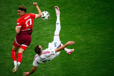 COLOGNE, GERMANY - 15 Haziran 2024: Atilla Fiola, EURO 2024 Macaristan - İsviçre maçı Rhein Enerji Stadyumu 'nda