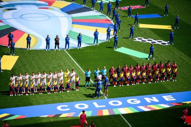 COLOGNE, GERMANY - 15 Haziran 2024: Rhein Enerji Stadyumu 'nda EURO 2024 Macaristan-İsviçre futbol karşılaşması