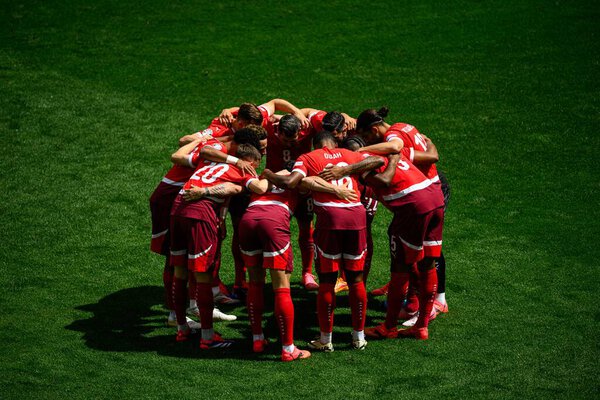COLOGNE, GERMANY - 15 JUNE, 2024: The football match of EURO 2024 Hungary vs. Switzerland at Rhein Energie Stadion