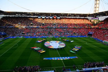 COLOGNE, GERMANY - 19 Haziran 2024: EURO 2024 İskoçya - İsviçre maçı Rhein Enerji Stadyumu 'nda