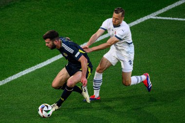 COLOGNE, GERMANY - 19 Haziran 2024: EURO 2024 İskoçya - İsviçre maçı Rhein Enerji Stadyumu 'nda