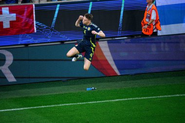 COLOGNE, GERMANY - 19 Haziran 2024: EURO 2024 İskoçya - İsviçre maçı Rhein Enerji Stadyumu 'nda