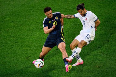 COLOGNE, GERMANY - 19 Haziran 2024: EURO 2024 İskoçya - İsviçre maçı Rhein Enerji Stadyumu 'nda