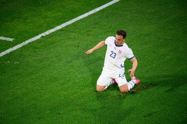 COLOGNE, GERMANY - 19 Haziran 2024: EURO 2024 İskoçya - İsviçre maçı Rhein Enerji Stadyumu 'nda