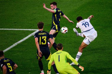 COLOGNE, GERMANY - 19 Haziran 2024: EURO 2024 İskoçya - İsviçre maçı Rhein Enerji Stadyumu 'nda