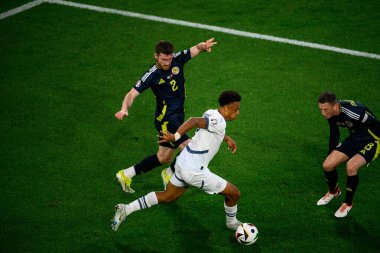 COLOGNE, GERMANY - 19 Haziran 2024: EURO 2024 İskoçya - İsviçre maçı Rhein Enerji Stadyumu 'nda