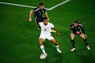 COLOGNE, GERMANY - 19 Haziran 2024: EURO 2024 İskoçya - İsviçre maçı Rhein Enerji Stadyumu 'nda