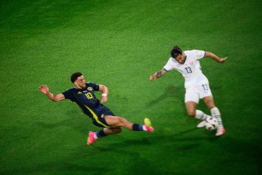 COLOGNE, GERMANY - 19 Haziran 2024: EURO 2024 İskoçya - İsviçre maçı Rhein Enerji Stadyumu 'nda