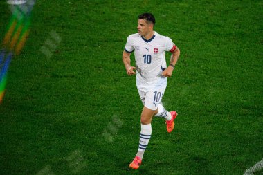 COLOGNE, GERMANY - 19 Haziran 2024: EURO 2024 İskoçya - İsviçre maçı Rhein Enerji Stadyumu 'nda