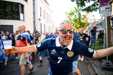 COLOGNE, GERMANY - 19 Haziran 2024: EURO 2024 İskoçya - İsviçre maçı Rhein Enerji Stadyumu 'nda