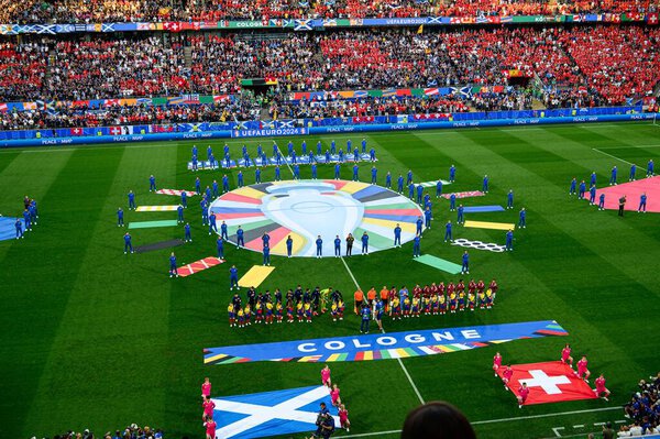 COLOGNE, GERMANY - 19 JUNE, 2024: The football match of EURO 2024 Scotland vs. Switzerland at Rhein Energie Stadio