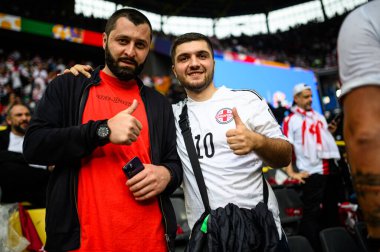 DORTMUND, GERMANY - 18 Haziran 2024: EURO 2024 Türkiye - Gürcistan Signal Iduna Par maçından önceki taraftarlar