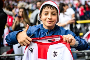 DORTMUND, GERMANY - 18 Haziran 2024: EURO 2024 Türkiye - Gürcistan Signal Iduna Par maçından önce Gürcü taraftarı