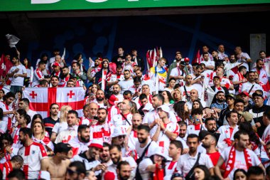 DORTMUND, GERMANY - 18 Haziran 2024: EURO 2024 Türkiye - Gürcistan Signal Iduna Par maçından önce Gürcü taraftarı