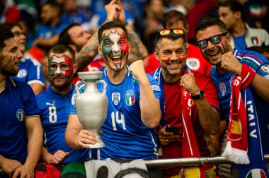 GELSENKIRCHEN, ALMANY - 20 HAZİRAN, 2024: EURO 2024 İspanya, Veltins Arena 'da İtalya' ya karşı.