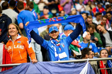 GELSENKIRCHEN, ALMANY - 20 HAZİRAN, 2024: EURO 2024 İspanya, Veltins Arena 'da İtalya' ya karşı.