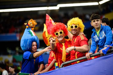 GELSENKIRCHEN, ALMANY - 20 HAZİRAN, 2024: EURO 2024 İspanya, Veltins Arena 'da İtalya' ya karşı.