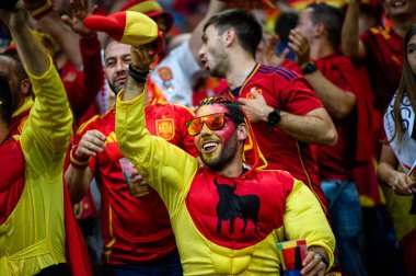 GELSENKIRCHEN, ALMANY - 20 HAZİRAN, 2024: EURO 2024 İspanya, Veltins Arena 'da İtalya' ya karşı.