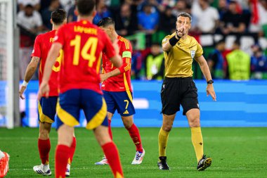 GELSENKIRCHEN, GERMANY - 20 Haziran 2024: EURO 2024 İspanya-İtalya futbol maçı Veltins Arena 'da