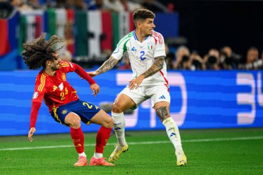 GELSENKIRCHEN, GERMANY - 20 Haziran 2024: EURO 2024 İspanya-İtalya futbol maçı Veltins Arena 'da