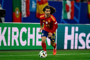 GELSENKIRCHEN, GERMANY - 20 Haziran 2024: EURO 2024 İspanya-İtalya futbol maçı Veltins Arena 'da