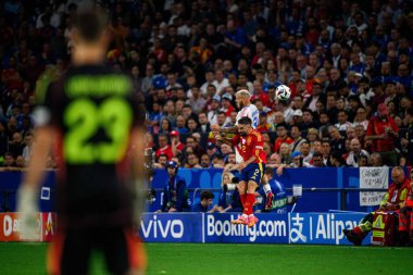 GELSENKIRCHEN, GERMANY - 20 Haziran 2024: EURO 2024 İspanya-İtalya futbol maçı Veltins Arena 'da