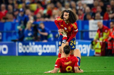 GELSENKIRCHEN, GERMANY - 20 Haziran 2024: EURO 2024 İspanya-İtalya futbol maçı Veltins Arena 'da