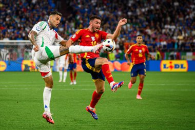 GELSENKIRCHEN, GERMANY - 20 Haziran 2024: EURO 2024 İspanya-İtalya futbol maçı Veltins Arena 'da