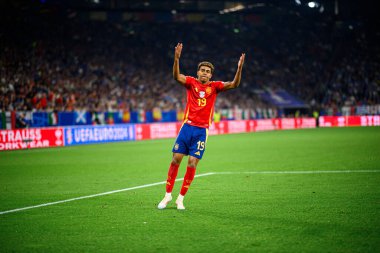 GELSENKIRCHEN, GERMANY - 20 Haziran 2024: Lamine Yamal, EURO 2024 İspanya-İtalya maçı Veltins Arena 'da