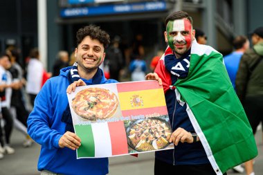 GELSENKIRCHEN, ALMANY - 20 HAZİRAN, 2024: EURO 2024 İspanya, Veltins Arena 'da İtalya' ya karşı.