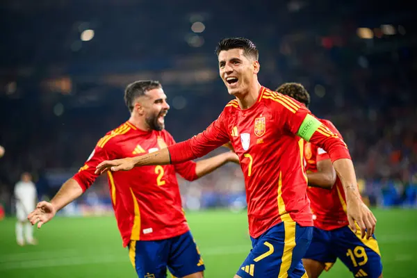 stock image GELSENKIRCHEN, GERMANY - 20 JUNE, 2024: Alvaro Morata, The football match of EURO 2024 Spain vs. Italy at Veltins Arena
