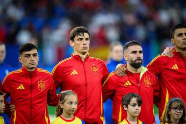 GELSENKIRCHEN, GERMANY - 20 Haziran 2024: EURO 2024 İspanya-İtalya futbol maçı Veltins Arena 'da