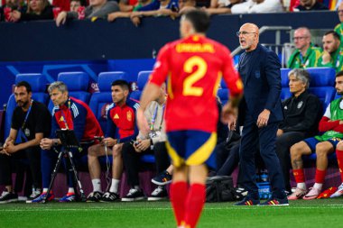GELSENKIRCHEN, GERMANY - 20 Haziran 2024: EURO 2024 İspanya-İtalya futbol maçı Veltins Arena 'da
