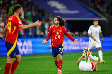 GELSENKIRCHEN, GERMANY - 20 Haziran 2024: EURO 2024 İspanya-İtalya futbol maçı Veltins Arena 'da