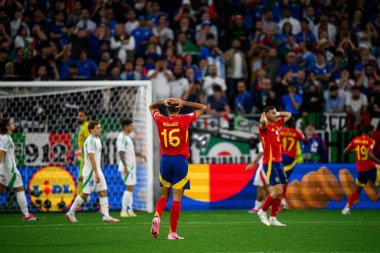 GELSENKIRCHEN, GERMANY - 20 Haziran 2024: EURO 2024 İspanya-İtalya futbol maçı Veltins Arena 'da
