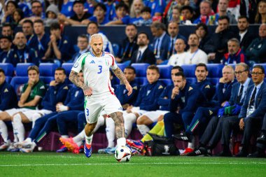 GELSENKIRCHEN, GERMANY - 20 Haziran 2024: EURO 2024 İspanya-İtalya futbol maçı Veltins Arena 'da
