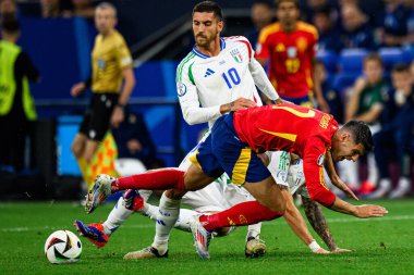 GELSENKIRCHEN, GERMANY - 20 Haziran 2024: EURO 2024 İspanya-İtalya futbol maçı Veltins Arena 'da