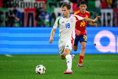 GELSENKIRCHEN, GERMANY - 20 Haziran 2024: EURO 2024 İspanya-İtalya futbol maçı Veltins Arena 'da