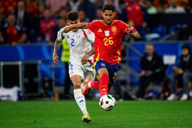 GELSENKIRCHEN, GERMANY - 20 Haziran 2024: EURO 2024 İspanya-İtalya futbol maçı Veltins Arena 'da