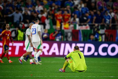 GELSENKIRCHEN, GERMANY - 20 Haziran 2024: EURO 2024 İspanya-İtalya futbol maçı Veltins Arena 'da