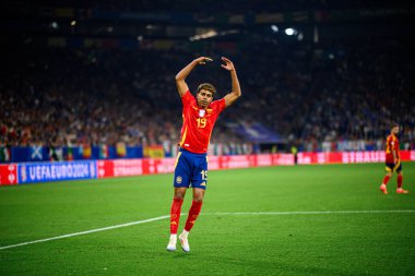 GELSENKIRCHEN, GERMANY - 20 Haziran 2024: Lamine Yamal, EURO 2024 İspanya-İtalya maçı Veltins Arena 'da