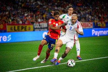 GELSENKIRCHEN, GERMANY - 20 Haziran 2024: Lamine Yamal, EURO 2024 İspanya-İtalya maçı Veltins Arena 'da