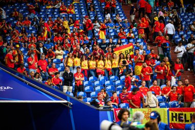 GELSENKIRCHEN, GERMANY - 20 Haziran 2024: EURO 2024 İspanya-İtalya futbol maçı Veltins Arena 'da