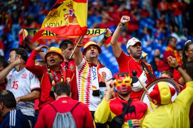 GELSENKIRCHEN, ALMANY - 20 HAZİRAN, 2024: EURO 2024 İspanya, Veltins Arena 'da İtalya' ya karşı.