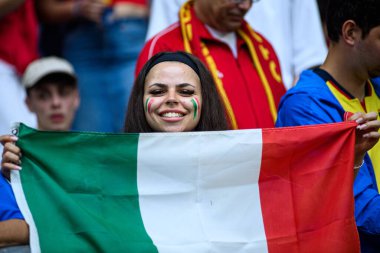 GELSENKIRCHEN, ALMANY - 20 HAZİRAN, 2024: EURO 2024 İspanya, Veltins Arena 'da İtalya' ya karşı.