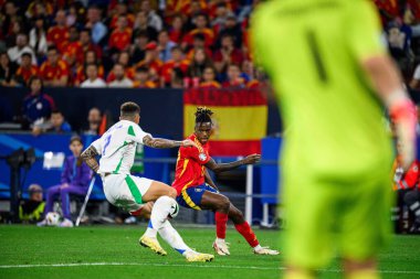 GELSENKIRCHEN, GERMANY - 20 Haziran 2024: Nico Williams, EURO 2024 İspanya - İtalya Veltins Arena maçı