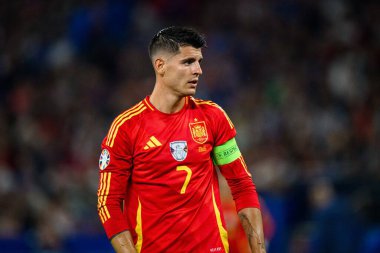 GELSENKIRCHEN, GERMANY - 20 Haziran 2024: Alvaro Morata EURO 2024 İspanya - İtalya Veltins Arena maçı