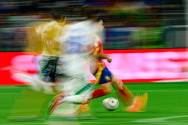 GELSENKIRCHEN, GERMANY - 20 Haziran 2024: EURO 2024 İspanya-İtalya futbol maçı Veltins Arena 'da