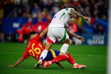 GELSENKIRCHEN, GERMANY - 20 Haziran 2024: EURO 2024 İspanya-İtalya futbol maçı Veltins Arena 'da
