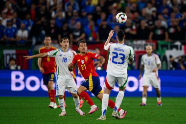 GELSENKIRCHEN, GERMANY - 20 Haziran 2024: EURO 2024 İspanya-İtalya futbol maçı Veltins Arena 'da